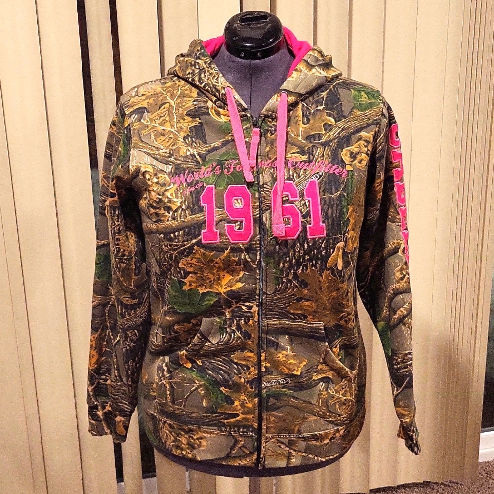 Cabelas Camo/Pink Zipper Hoodie